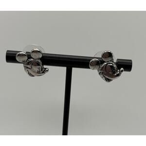 Vintage Pewter DISNEY Mickey Mouse Head Icon Stud Earrings